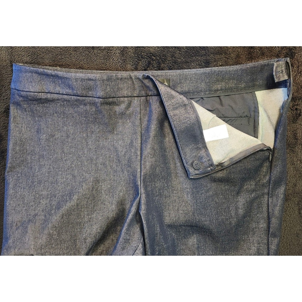 Talbots Chatham Ankle Pant 16P Womens Metallic Blue Denim Side Zip Trousers - Picture 7 of 13